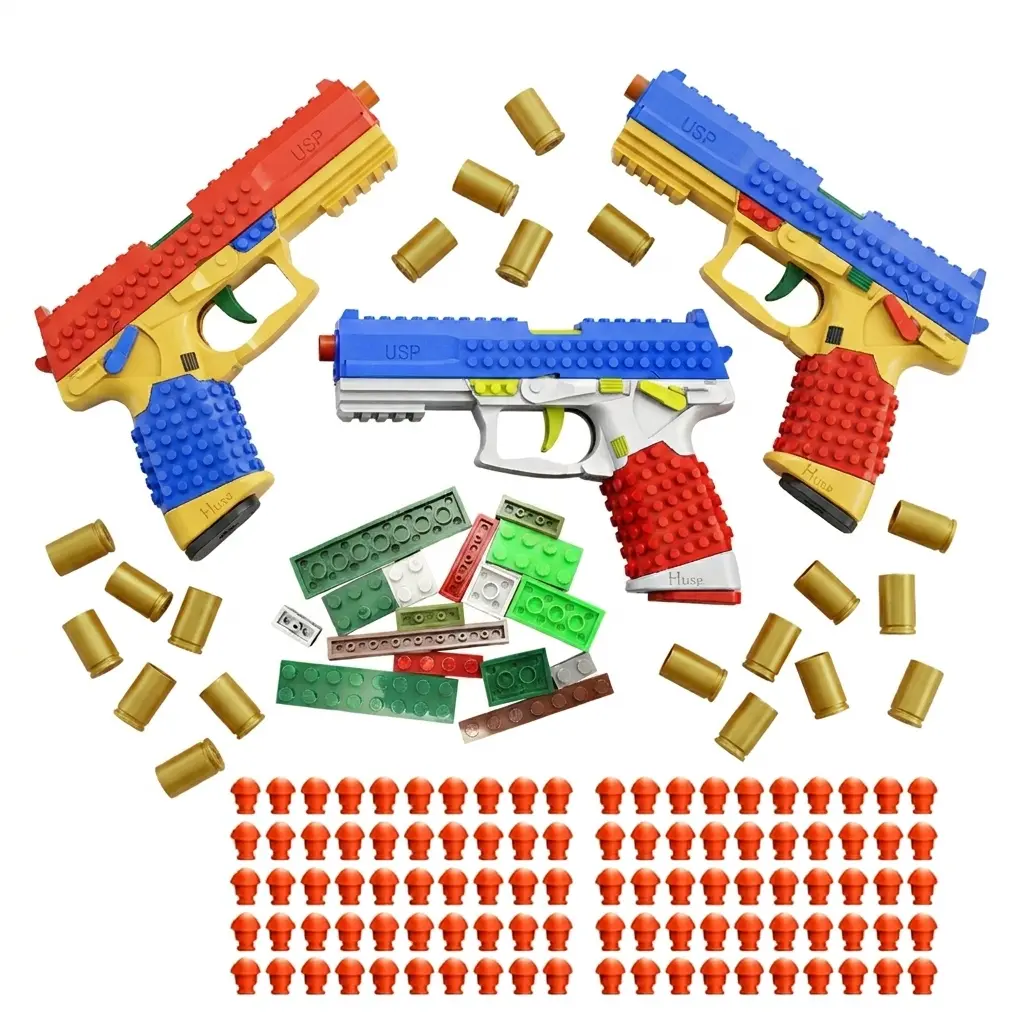 Buildrix Automatic Shell-Ejecting Toy Blaster Pistol - Eco-Friendly Tactical Ejection Stock Learning Model, Collectible Shooting Game Birthday Gift for 12 Years Above Cool Boys