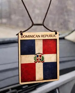 Dominican Republic Rearview Flag Hanger