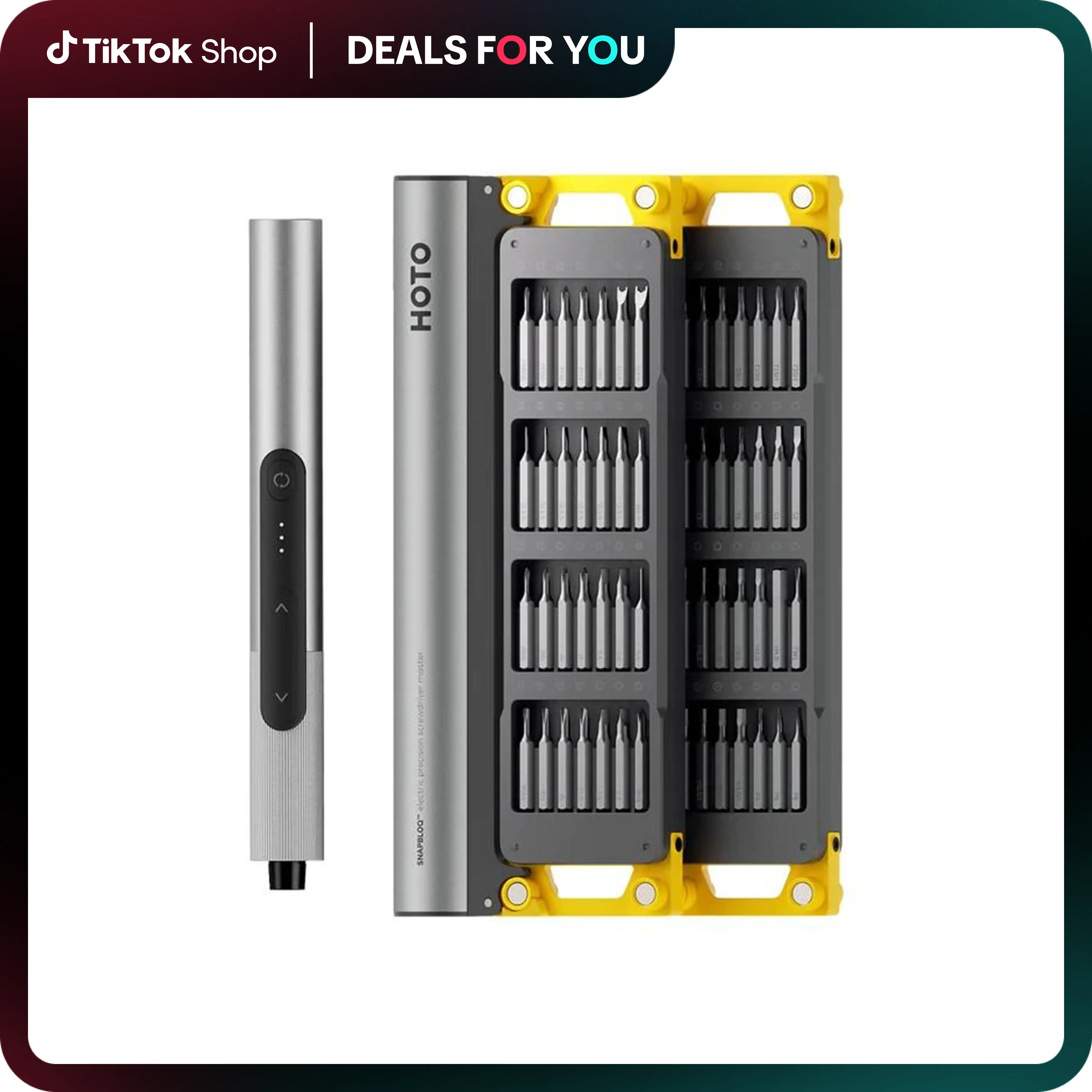 【Deals for You Days】HOTO SNAPBLOQ S-A01 3.7V Electric Screwdriver Set with 56 Bits & 3 Torque Settings, Precision Mini Screwdriver, 250RPM, Brighter LED Light, Repair Tool Kit for Electronics, Phone, Laptop, DIY Multi Functional Modern Handle fathersdaygi