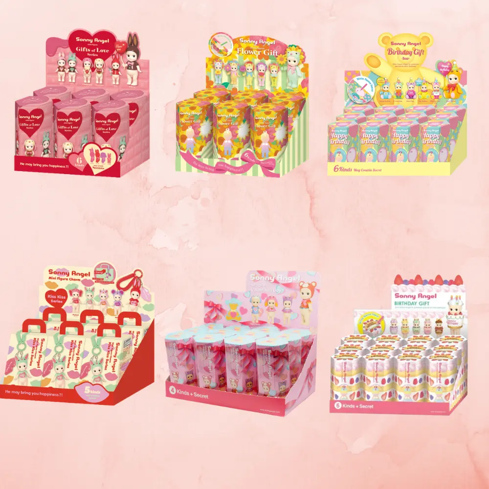 Sonny Angel Gift Collection Blind Box, Gift of Love, Flower Gift, Birthday Gift, Kiss Kiss, Valentine's Mini Figures