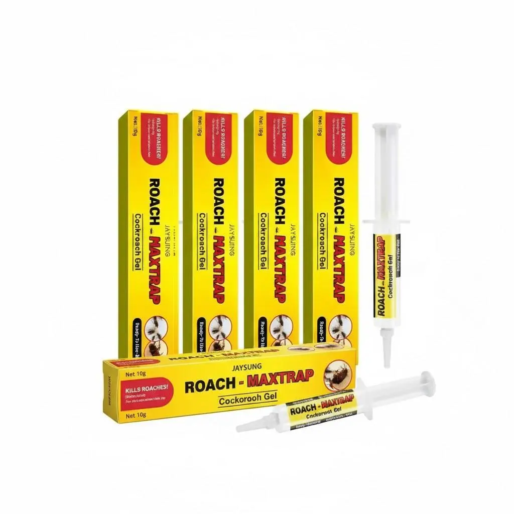 Cockroach Repellent Gel Bait 10g - Roach Control Solution, Bug Killer for German & American Cockroaches, Indoor Outdoor Use, Precision Delivery Tool with Plunger, Multiple Packs (1-Pack/4-Pack Available)