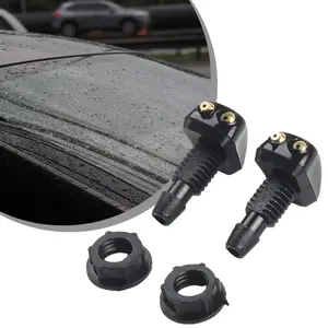 2 Pcs Car Dual Holes Windshield Washer Nozzle Wiper Water Spray Jet Adjustable [TS]