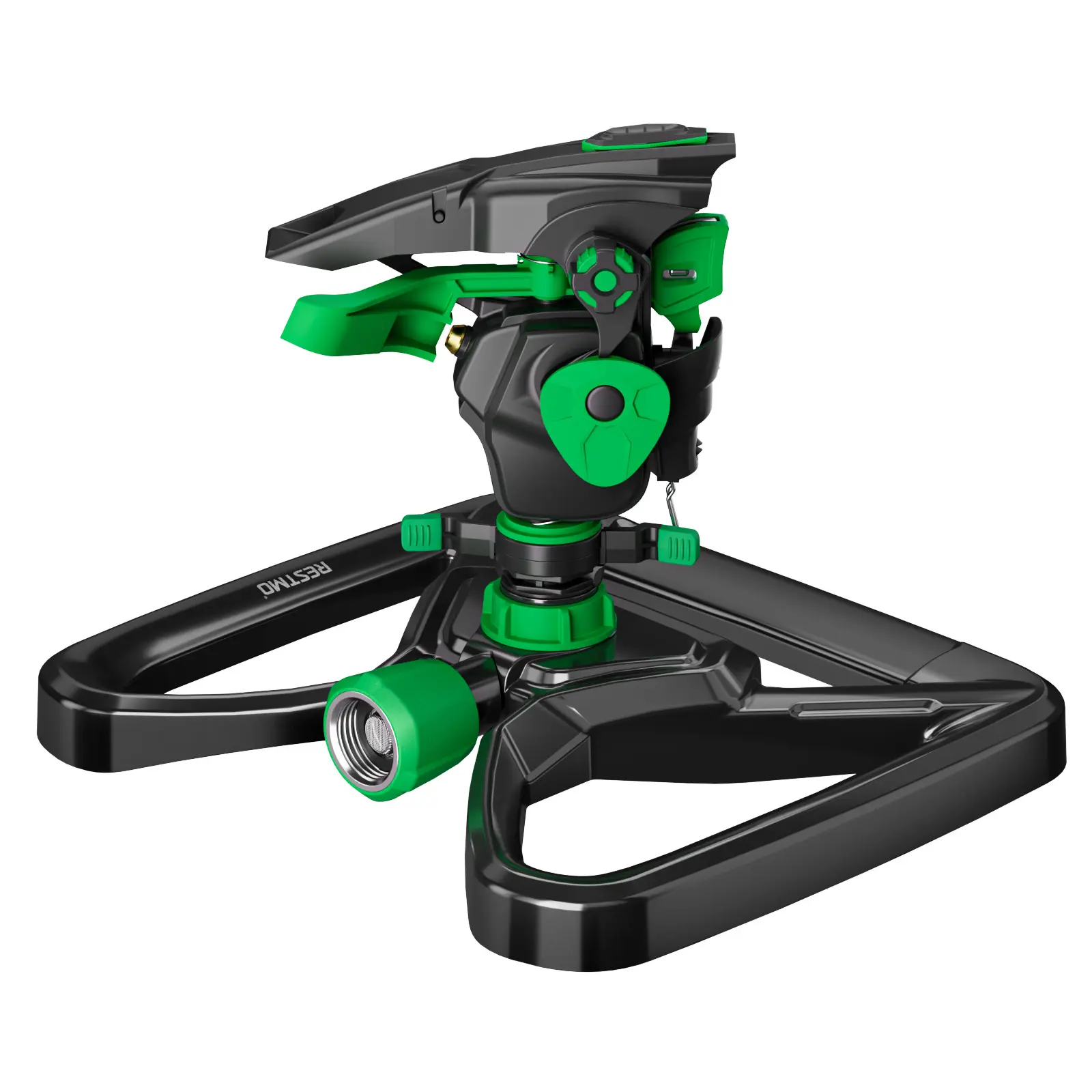 RESTMO Heavy Duty Pulsating Sprinkler with Zinc Alloy Stable Base, Distance & Width Adjustable Lawn Sprinkler for Large Area Lawn & Yard Irrigation, Covers Up to 7,600 Sq. Ft.