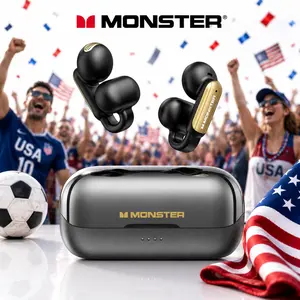 Monster Clip-On Open-Ear Wireless Earbuds, Bluetooth 6.0 Headphones with ENC Noise Cancelling Mic, Ultra-Light Secure Fit, Small-Ear Friendly, Stable Comfort for Sports, Running & Workouts, Hi-Fi Stereo Sound, 165H Playtime - SummerWins - DealsForYouDays