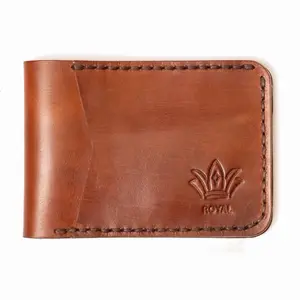 ROYAL  Men’s Leather Wallet Classic Tan Multi Compartment Slim Profile Versatile Refined Stylish Modern Gift Worthy Durable Material