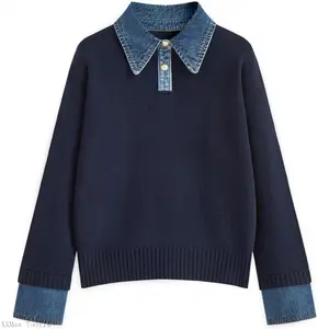 Womens Oversized Sweater Cozy Chunky Long Sleeve Mock Turtleneck V Neck Button Down Denim Polo Pullover Tunic SweatersXXMax Tool14
