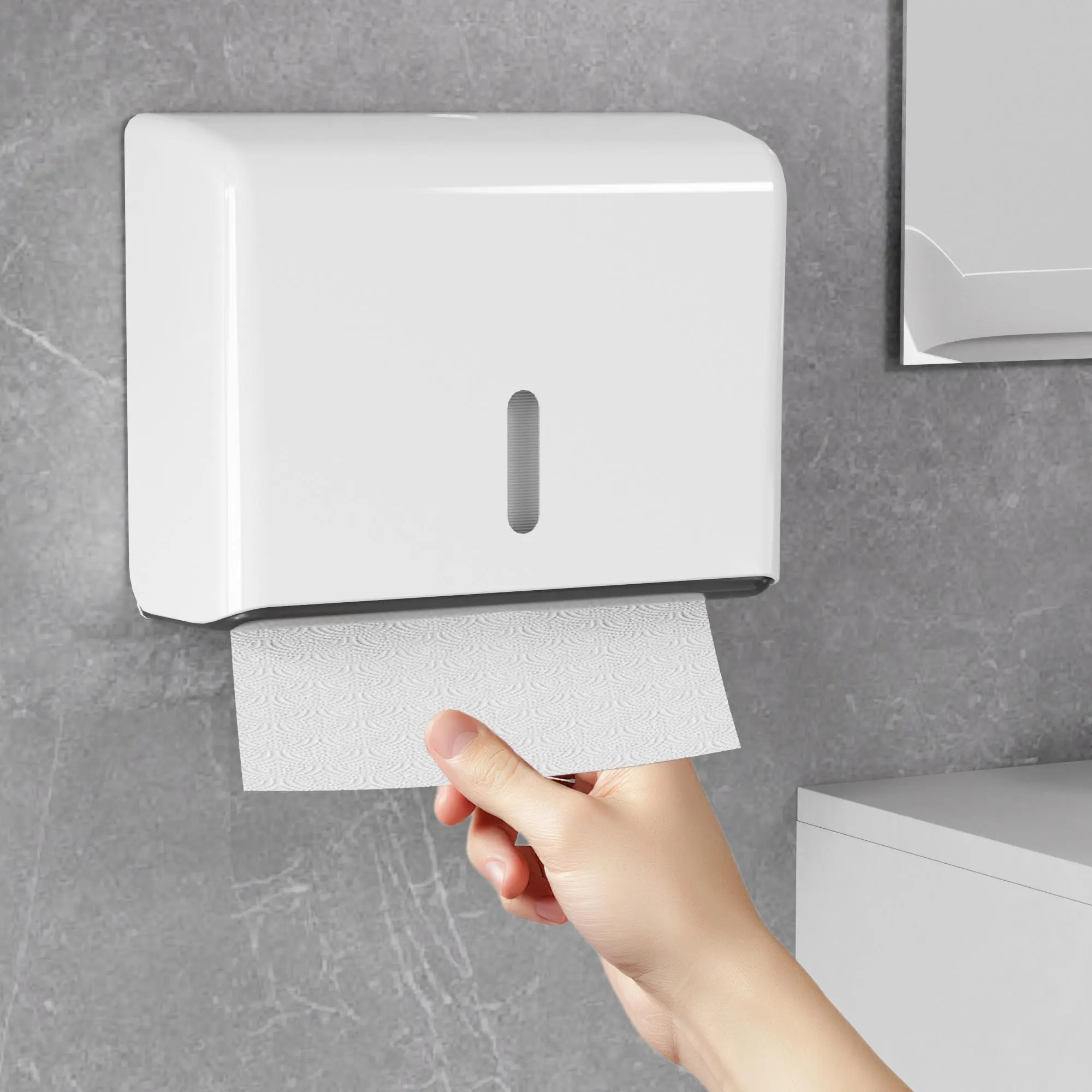 Large-capacity 200-sheet Hand Towel Tissue Box with Free No-drill Installation Accessories. Wall-mounted Bathroom Hand Towel Tissue Box, No-drill Washroom Dry Hand Tissue Box, Kitchen Wall-mounted Tissue Dispenser