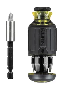 8-in-1 Multi-bit Stubby Screwdriver, Impact Rated, Adjustable Magnetic Tool with Phillips, Slotted, Square & Nut Drivers