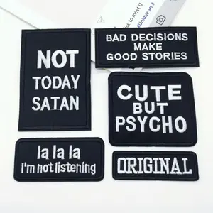Letter Pattern Embroidery Patch, Lettered Embroidery, Embroidered Letters, 5 Counts Funny Fashionable Embroidery Patch, DIY Embroidered Patch for Clothes, Jeans, Hat, Makeup Bag, Bag