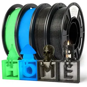 Epelay 3D Printer Filament, Galaxy Glitter PLA Filament 1.75mm ±0.02mm, Glow in the Dark with UV, 4 x 250g Spoolsfor FDM Printers (Glow Glitter Blue, Glow Glitter Green, Galaxy Glitter Silver, Gold)