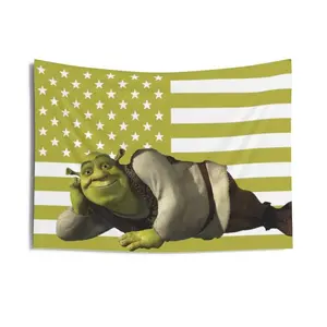 Tapestry  Ogre American flag, USA, rahhhh, 4th of July, green Tapestry Flag Home Decor Decoration Items