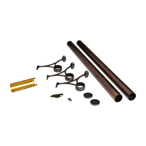 Outwater 6' Bar Foot Rail Kit - Complete Undercounter Mount Hardware and Tubing, Antique Copper Finish