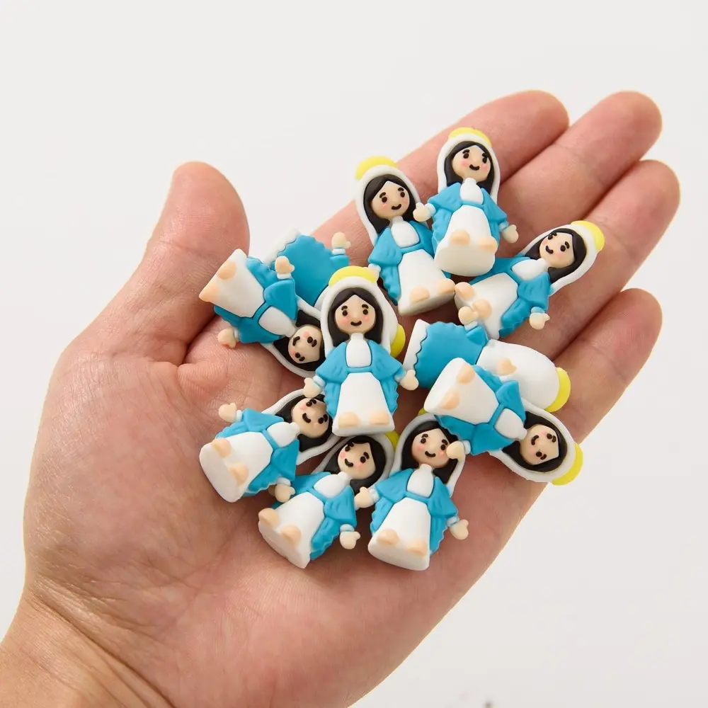 New 60-Piece Small Our Lady Mary Mini Statues, Plastic Holiday Decor - Easter Egg Filler, Baptism Gift, Indoor Use, Sixty Pieces
