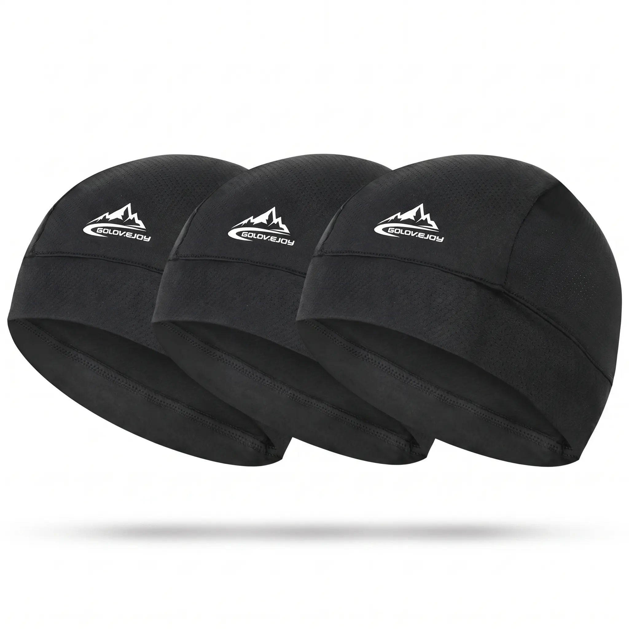 Men's 3pcs Ice Silk Skull Caps - UPF50+ Breathable Quick-Drying Helmet Liner, Stretch Mesh Sunscreen Biker Cap for Running, Biking, Ideal Father's Day Gift, Sunscreen Hat