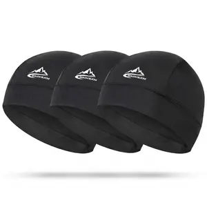 3pcs Ice Silk Skull Cap for Men - UPF50+ Breathable Quick Dry Sweatproof Stretch Mesh Helmet Liner, Sun Protection for Running Biking, Ideal Father's Day Gift #FathersDayGift #SportsHeadWrap