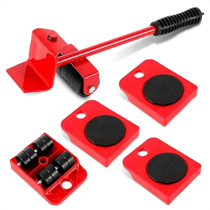 Furniture Mover with Wheels and Furniture Lifter Set, 600 Lbs Capacity Heavy Duty Moving Tool with 360° Swivel Wheels for Sofa Refrigerator Cabinet and Home Easy Moving