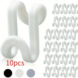 10pcs Heavy Duty Clothes Hanger Connector Hooks - Space Saving Cascading Extender Clips, Durable Plastic Organizer for Closet Storage, White Hangers For Clothes Clothes Hangers