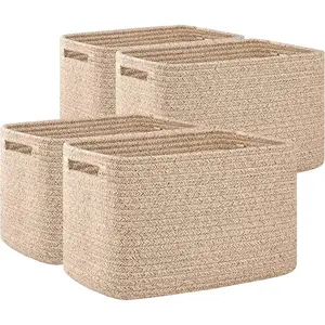 4-Piece Woven Basket Set, Empty Gift Baskets for Storage & Home Decor