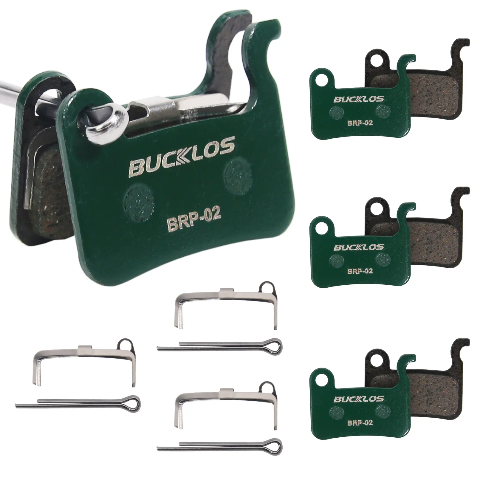 BUCKLOS Bike Disc Brake Pads - Bicycle Disk Brake Pads for Zoom/Shimano Deore XT XTR LX SLX Hone Alfine Saint for Ebike/Mountain Bike/Electric Bike/Road/Scooter