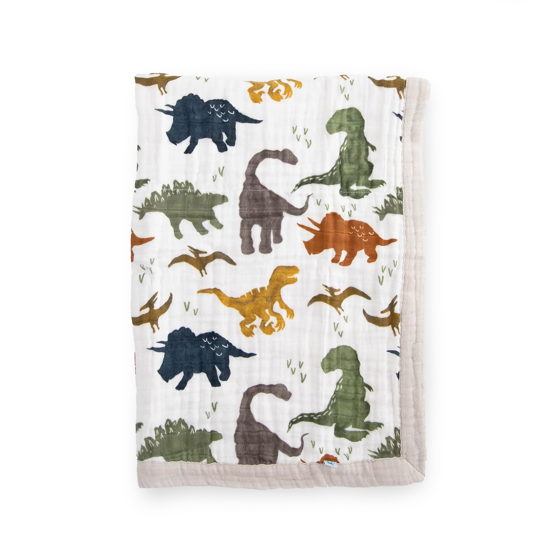 Cotton Muslin Baby Quilt - Dino Friends