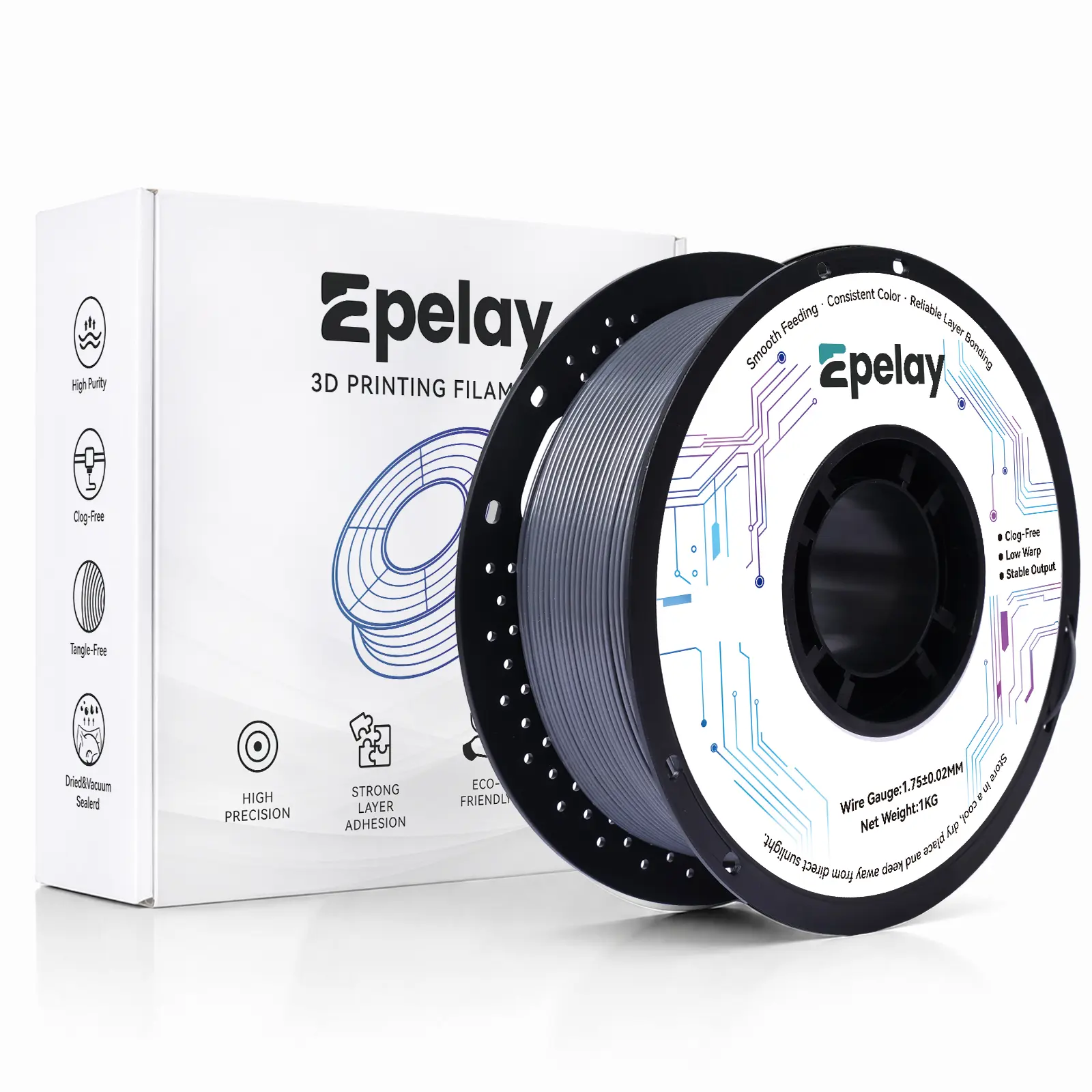 Epelay PETG 3D Printer Filament, 1.75mm, 1kg Black, Tough, Heat Resistant, Low Stringing, Mirror Gloss Smooth Prints, No Clogs, Compatible with FDM 3D Printers tiktokshopbacktoschool,back to school,back to school haul
