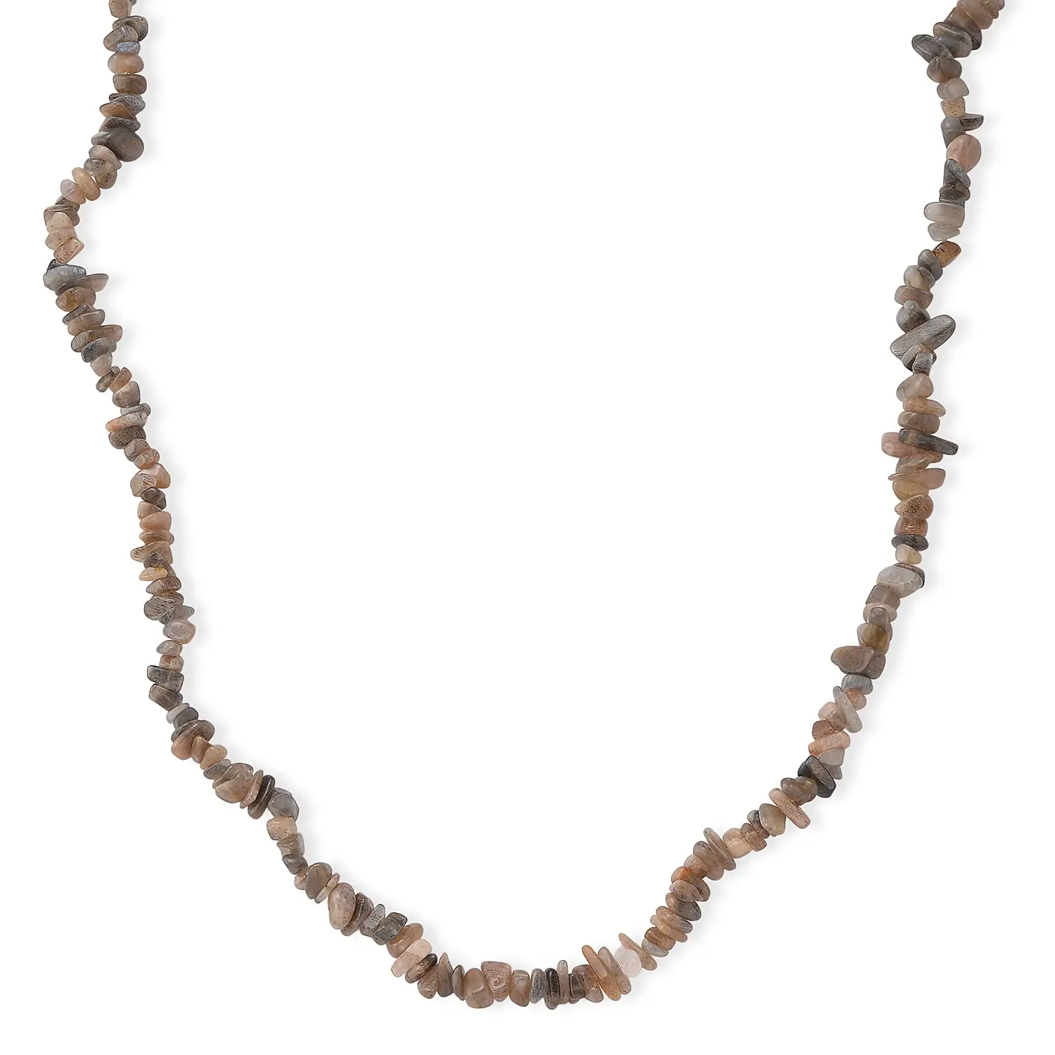 Multi Moonstone Beaded Necklace (32 Inches) with Lobster Lock in Stainless Steel 355.00 ctw