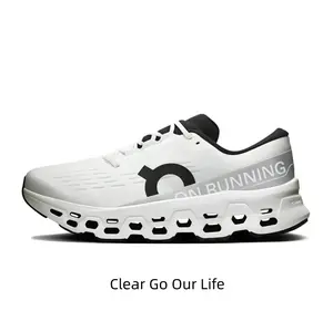 Futuristic White & Black Running Shoes with Massive Hollow Cloud Cushioning - High Energy Return
