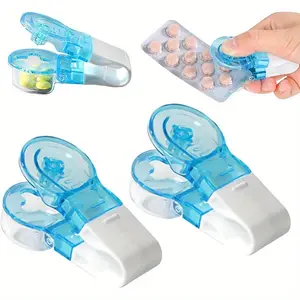 2-piece/portable pill extractor, tablet pill blister bag retrieval tool, suitable for the elderly, disabled, arthritis, etc., ergonomic drug extractor, retrieval device with storage box, Medicine Organizer