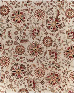 Longford Beige Floral Hand Tufted Wool Carpet