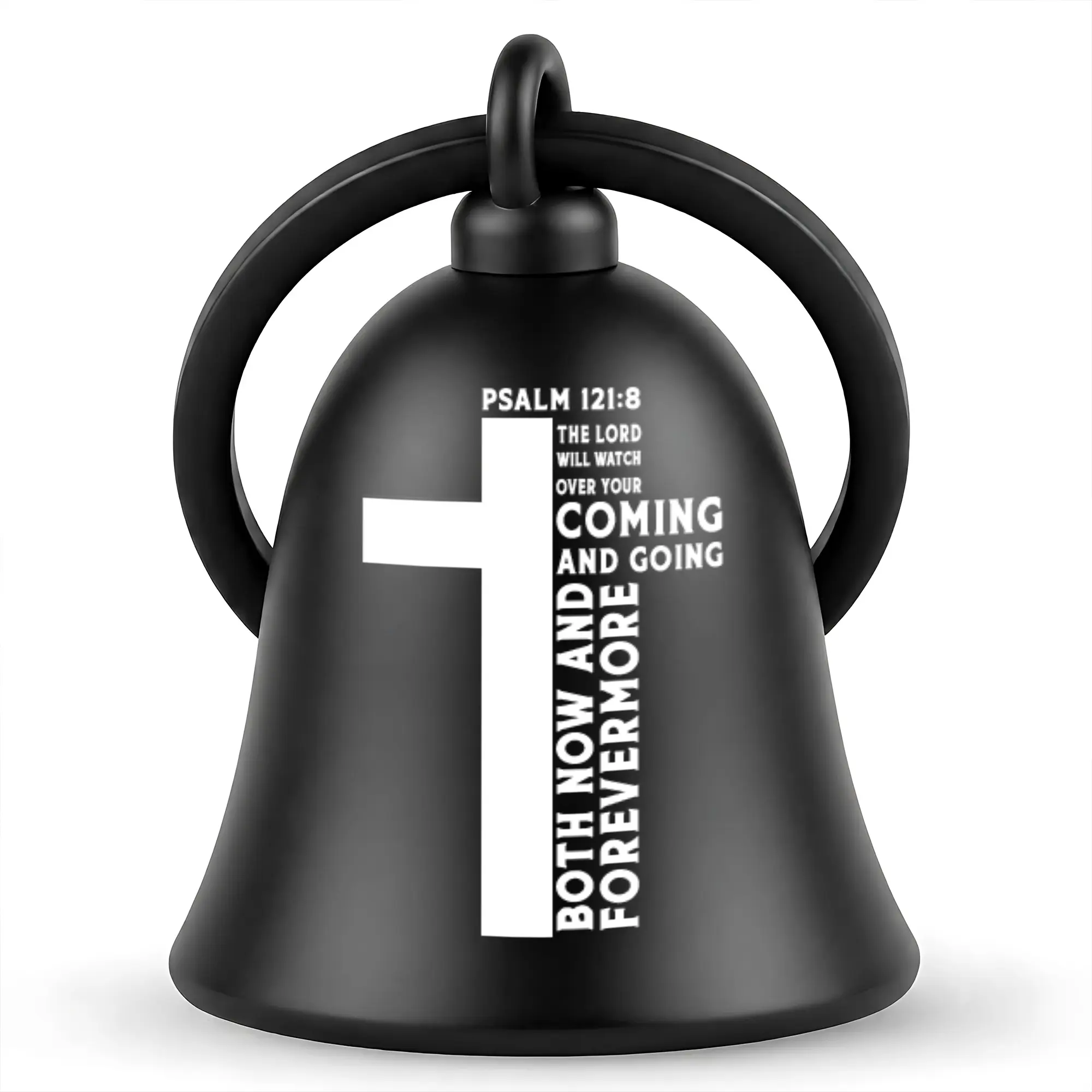 Guardian Bell Christian Motorcycle Bell | Psalm 121:8 Cross Design | Ride Safe Faith Biker Gift