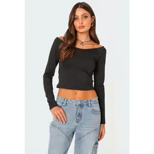 Tahlia V Neck Off Shoulder Top