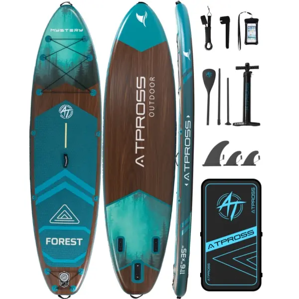 [DealsForYouDays] 11'6"×35" Inflatable Stand Up Paddle Board, 450LBS Capacity, Premium SUP for Paddling, Fishing & Yoga, Wide Non-Slip Deck, Double-Ended Paddle & Two-Way Pump & Full Accessories Outdoor Beach