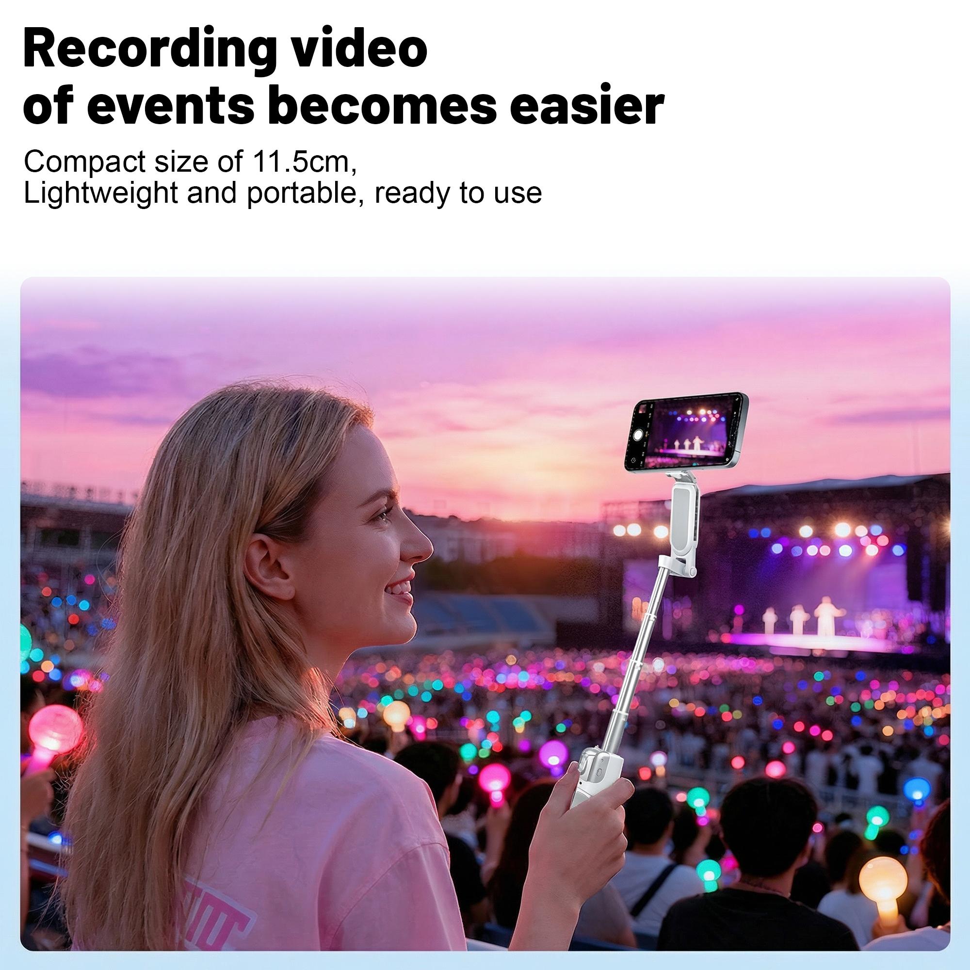 JOYYE Upgrated 6-in-1 Magnetic Selfie Stick Tripod with Remote Adjustable Zoom, Magnetic Phone Holder & Stabilizer, Extendable 180° Rotation, 3 Magnetic Rings, Compatible with Fill Light For Vlog Live Photo