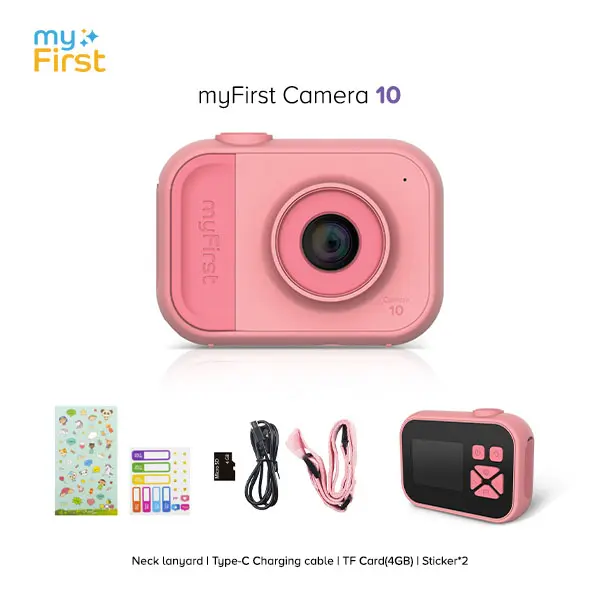 myFirst Camera 10 -Kids Digital Camera for Boys & Girls Ages 3-13, 5MP HD Mini Children's Camera, Portable Toddler Photography Camera, Educational Learning Toy, Birthday Christmas Gift,Lens