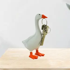 Goose Key Holder, Resin Goose Statue for Key Hanger, Duck Tool Figurines, Funny Keychain Hanging Rack Bedroom Decor for Home Office Table Decor, Housewarming Gifts