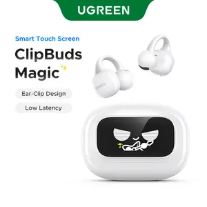 【LIVE ONLY】UGREEN S6 Magic Clip-on Design Wireless Earphones, Built-in Mic High-quality Sound Earbuds, with LCD Screen Display, 30H Long Playtime Touch Headphones-TikTokShopBlackFriday ,TikTokShopHolidayHaul summerwins