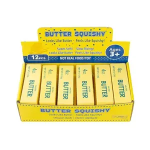12PCS Golden Butter Squishy Toys, Strawberry Butter Squishy Toys,250 Anniversary Soft Squeeze Butter Stick Balls,Slow Rising Sensory Fidget Toy for Stress Relief &Calmin