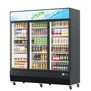 Garvee 46 Cu.Ft. Commercial Refrigerator - 3 Glass Door Merchandiser Cooler with LED Lighting, Adjustable Shelves, Upright Beverage Fridge for Restaurants, Grocery Stores, Home, Black
