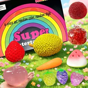6-Piece Slow Rebound Stress Relief Squishy Set, Soft and Sticky Texture, Random Colors, Ideal for Home, School, Parties, Small Gifts