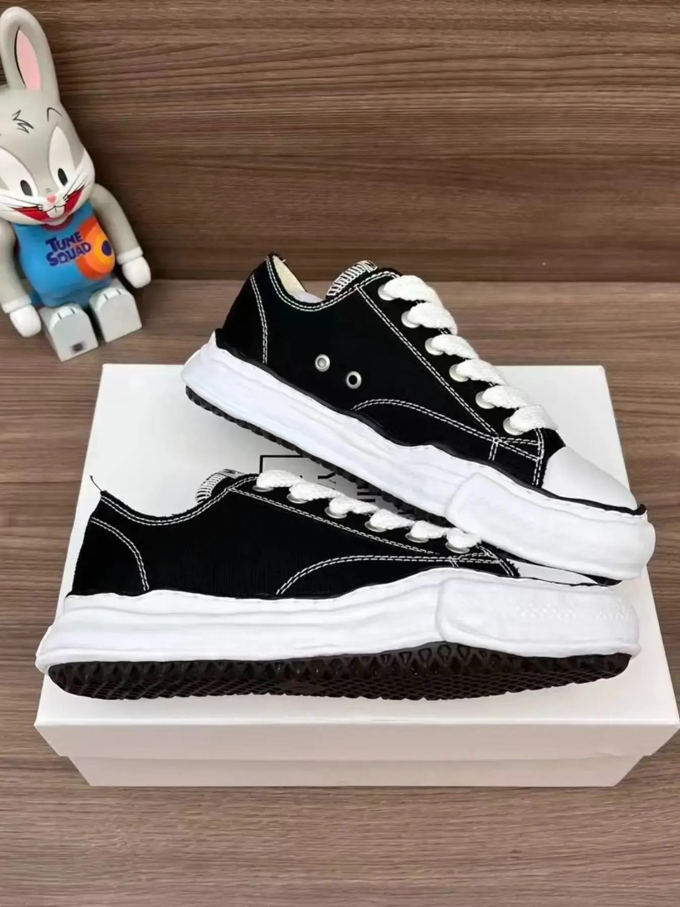 Fashion Y2K Platform Canvas Sneakers For Men & Women, Contrast Stitching Chunky Laces Design, Wavy Distorted Thick Sole Breathable Casual Street Footwear For All Occasions