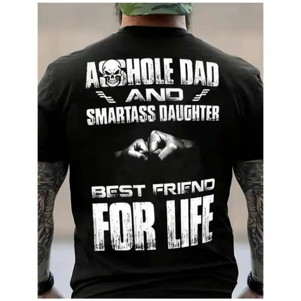 Assh0le Dad and Smartass Daughter Best Friend For Life Shirt, Top Menswear, Cotton Tee Shirt Casual Streetwear, Sweatshirt, Underwear Tshirt, Streetwear Human,Men's Casual Crew Neck T-Shirt, Menswear, Tops,Gift for Husband, Unisex Smooth Soft