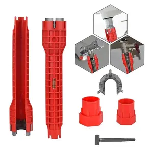 14 in 1 Faucet Wrench Tool, Water Pipe Wrench with Comfortable Grip, Tap Spanner for Tight Space, Multi-Functional Tap Spanner Set for Sink, Bathroom and Kitchen Plumbing Repair
