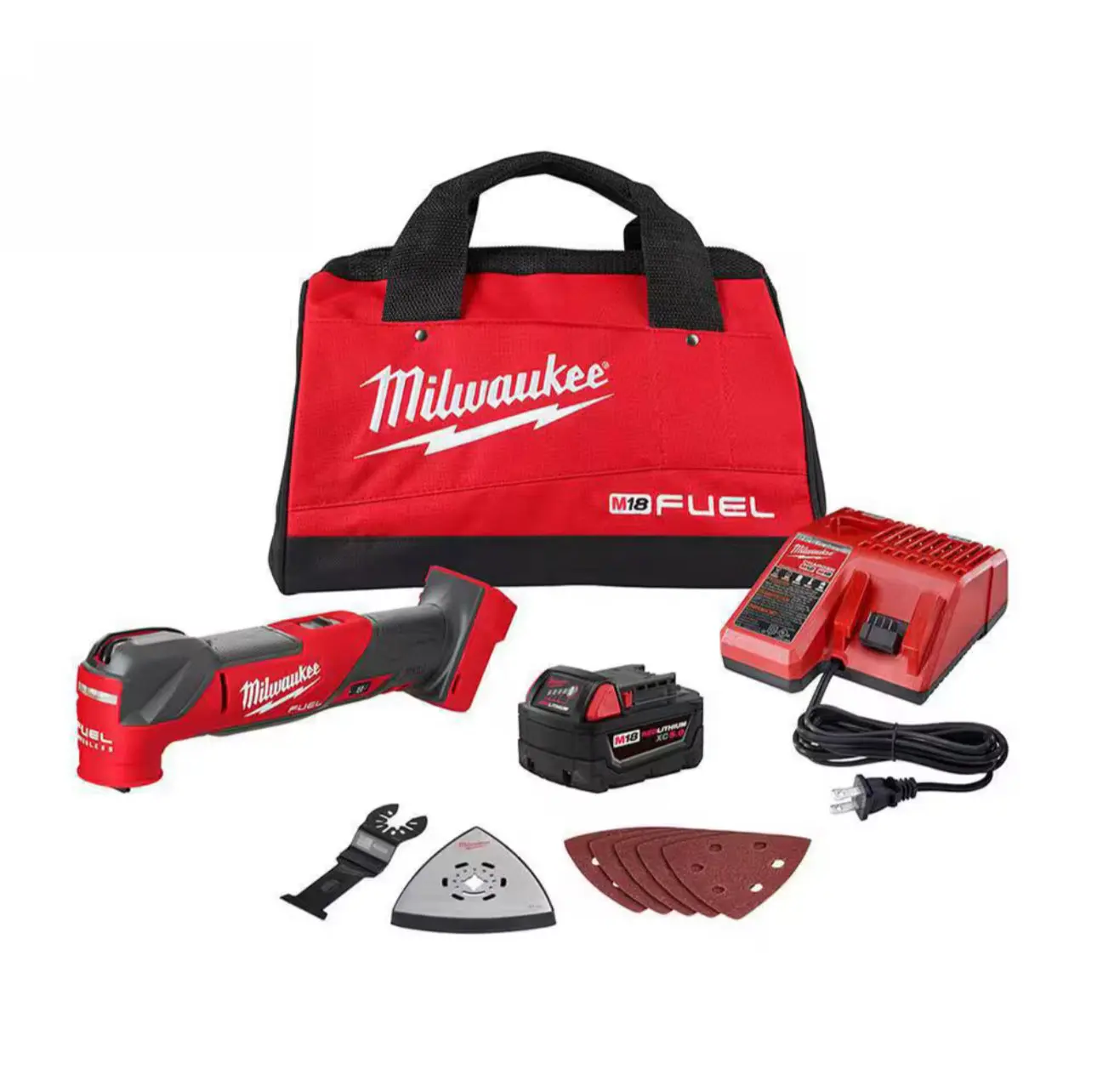Milwaukee M18 FUEL Cordless Oscillating Multi-Tool Kit (2836-21) with 5.0 Ah Battery, Charger, Tool Bag, Cordless Tool Kit