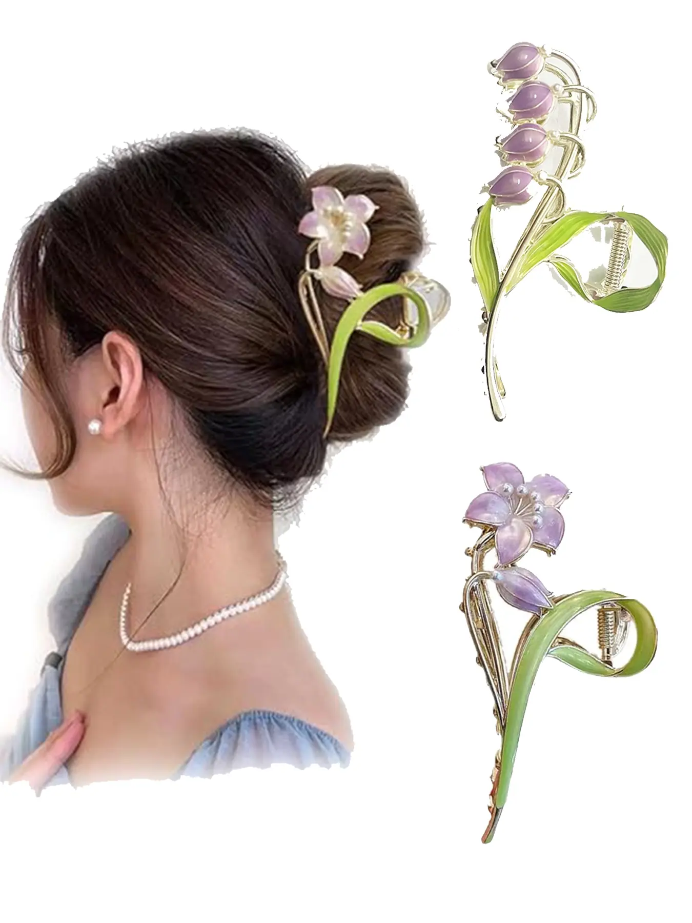 Flower Hair Claw Clips, Gardenia Flower Shape Hairpin Jaw Clips Jumbo Hair Claw Clips Duck Bill Hair Clips Fun Claw Clips Fashion Hair Accessories For Women Girls Hair Clip Set Super Cute Clips