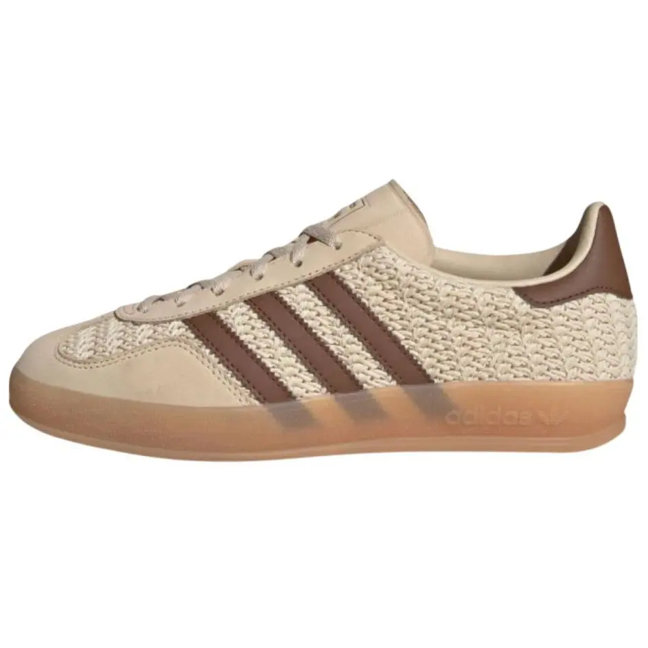 adidas Wmns Gazelle Indoor 'Crochet Pack - Sand Strata', Women, Shoe, Sneaker, Sports Shoes, Classic, Breathable, Gym, Female, Indoor Activities, Narrow Fit, Rubber Sole
