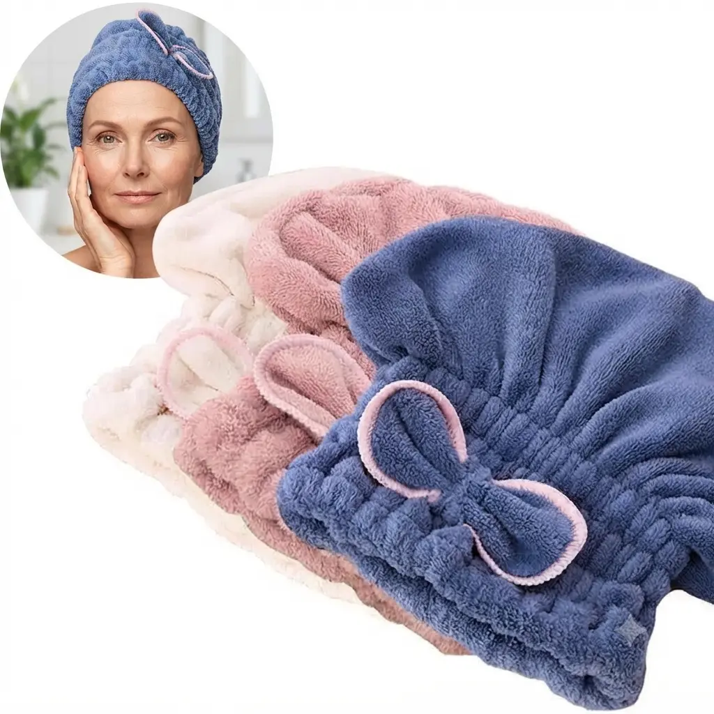 Microfiber Hair Towel Caps, Extrame Soft & Ultra Absorbent, Fast Drying Hair Drying Caps Towel Turban Wrap for Wet Hair Women Light Shiny SpringStatements tiktokshopbacktoschool