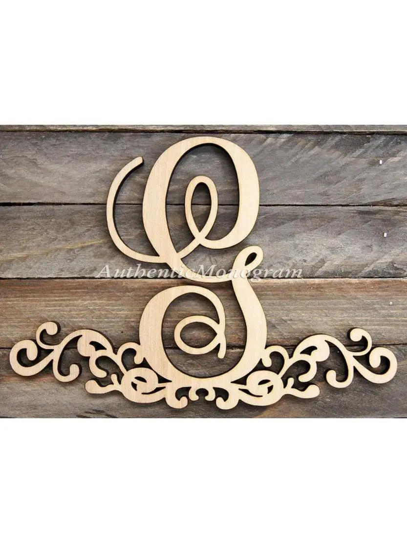 G.DeBrekht 91306P-24 Letter Decorated Base Painted Wooden Monogram