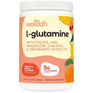 L-Glutamine Powder Tropical Punch (50 Servings) - 5g L-Glutamine Per Serving, Sweetened with Stevia