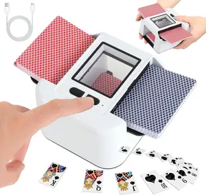 Automatic Card Shuffler for 1-2 Decks, Dual Mode Card Shuffler and Dealer with USB-C Rechargeable Battery, Card Shuffler & Dealer for UNO, Skip-Bo, Poker, Blackjack, Texas Hold’em, Party & Travel