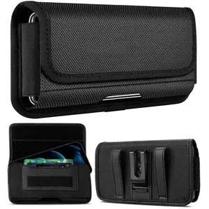 iPhone Belt Clip Holster Case – Fits iPhone 17 16 15 Pro Max 14 Plus 13 12 11, Durable Nylon Pouch with Secure Clip Waist Carry